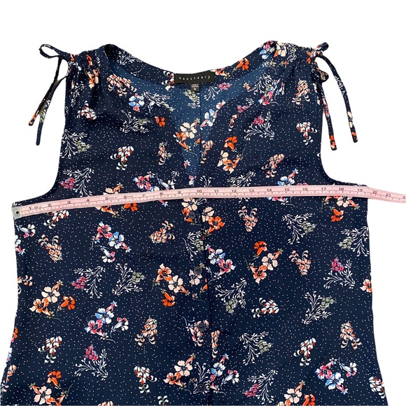 Sanctuary Sleeveless Navy Polka Dot and Floral Print Blouse M - Picture 14 of 15